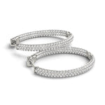 Diamond Inside Out Hoop Earrings in Multiple Metals