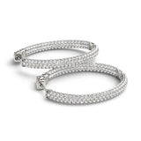 Diamond Inside Out Hoop Earrings in Multiple Metals