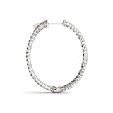 Diamond Inside Out Hoop Earrings in Multiple Metals