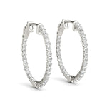 Diamond Inside Out Hoop Earrings in Multiple Gold Options