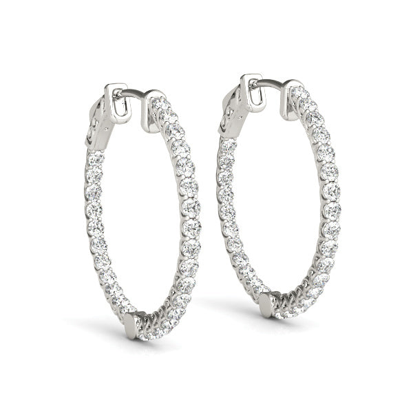 Diamond Inside Out Hoop Earrings in Multiple Gold Options