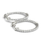 Diamond Inside Out Hoop Earrings in Multiple Gold Options