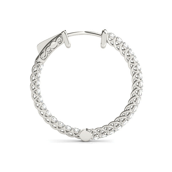 Diamond Inside Out Hoop Earrings in Multiple Gold Options
