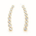 14K Yellow Gold Round Diamond Fashion Earrings