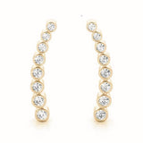 14K Yellow Gold Round Diamond Fashion Earrings