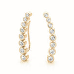 14K Yellow Gold Round Diamond Fashion Earrings