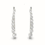 14K Gold Round Diamond Climber Earrings