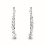 14K Gold Round Diamond Climber Earrings