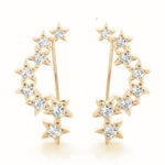 14K Yellow Gold Round Diamond Fashion Earrings