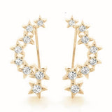14K Yellow Gold Round Diamond Fashion Earrings