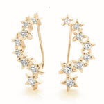 14K Yellow Gold Round Diamond Fashion Earrings
