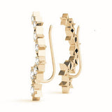 14K Yellow Gold Round Diamond Fashion Earrings