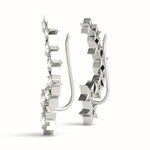 14K Gold Round Diamond Climber Earrings