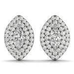 Diamond Halo Round Earrings