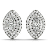 Diamond Halo Round Earrings