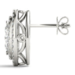 Diamond Halo Round Earrings