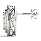 Diamond Halo Round Earrings