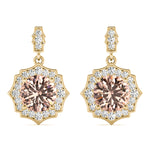 14K Yellow Gold Round Diamond Fashion Earrings