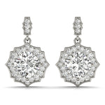 Brilliant Round Diamond Halo Earrings