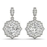 Brilliant Round Diamond Halo Earrings