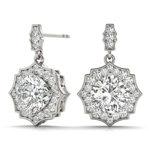 Brilliant Round Diamond Halo Earrings