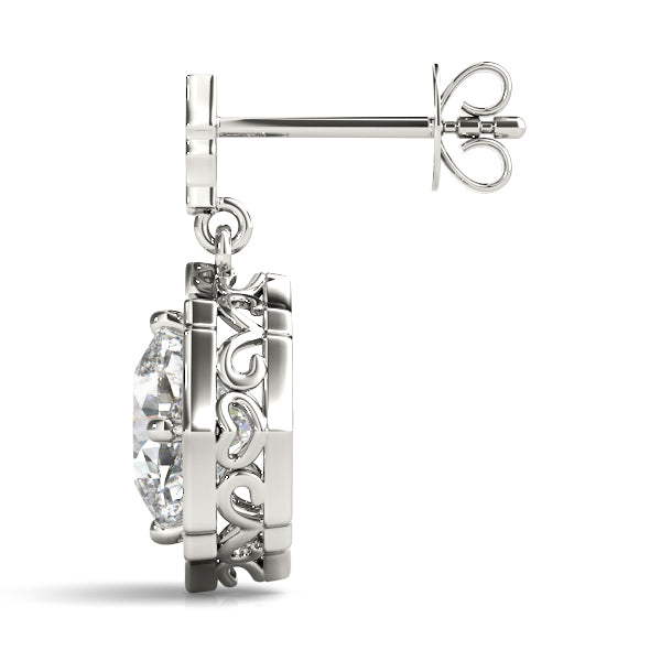 Brilliant Round Diamond Halo Earrings