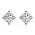 Round Diamond Halo Stud Earrings
