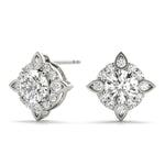 Round Diamond Halo Stud Earrings