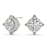 Round Diamond Halo Stud Earrings