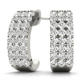 14K Diamond Round J-Hoops Earrings