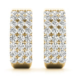 14K Yellow Gold Diamond J-Hoop Earrings