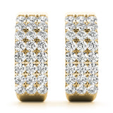 14K Yellow Gold Diamond J-Hoop Earrings