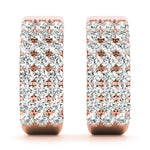 Rose Gold Diamond J-Hoop Earrings | 1/2 ct Total