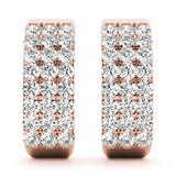 Rose Gold Diamond J-Hoop Earrings | 1/2 ct Total
