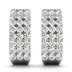 14K Diamond Round J-Hoops Earrings