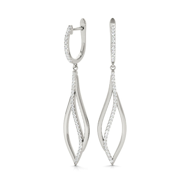 Platinum White Diamond Fashion Cluster Earring