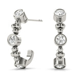 Round Diamond J-Hoops in Fine Jewelry