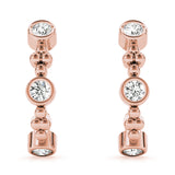 Rose Gold Diamond J-Hoop Earrings | 0.45 ctw