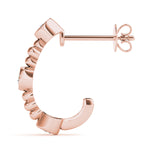 Rose Gold Diamond J-Hoop Earrings | 0.45 ctw