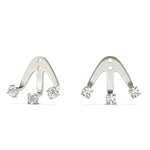 Round Diamond 3-Stone Earring Jackets