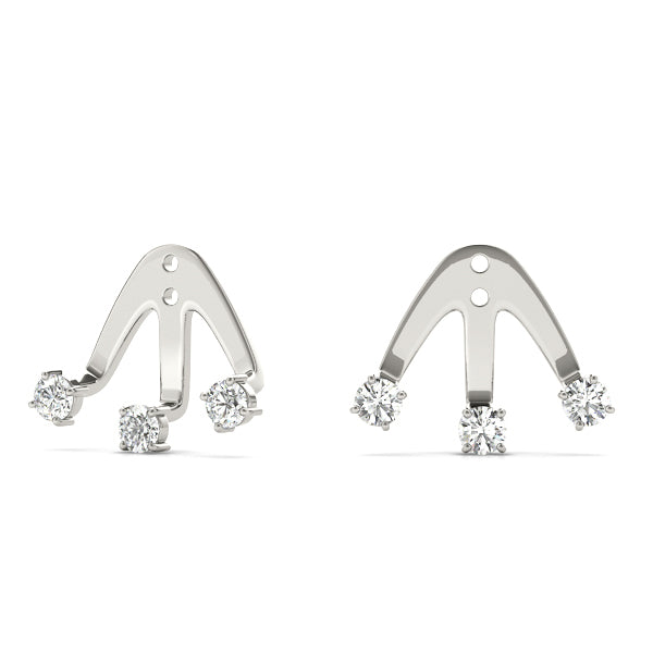Round Diamond 3-Stone Earring Jackets