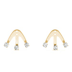 14K Yellow Gold Round Diamond Fashion Earrings