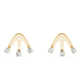 14K Yellow Gold Round Diamond Fashion Earrings