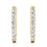 14K Yellow Gold Round Diamond Fashion Earrings