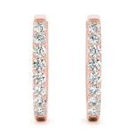 14K Rose Gold Diamond Fashion Hoop Earrings