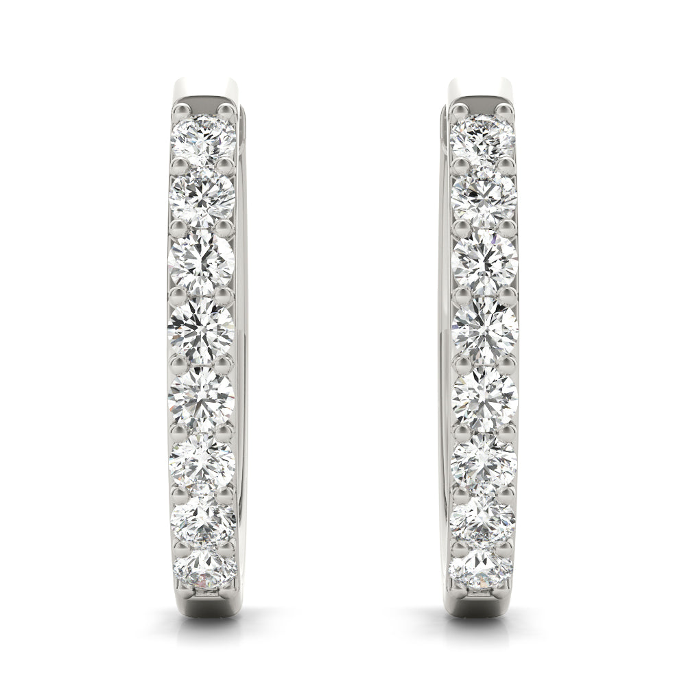 Round Diamond Hoop Earrings