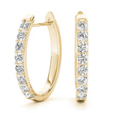 14K Yellow Gold Round Diamond Fashion Earrings