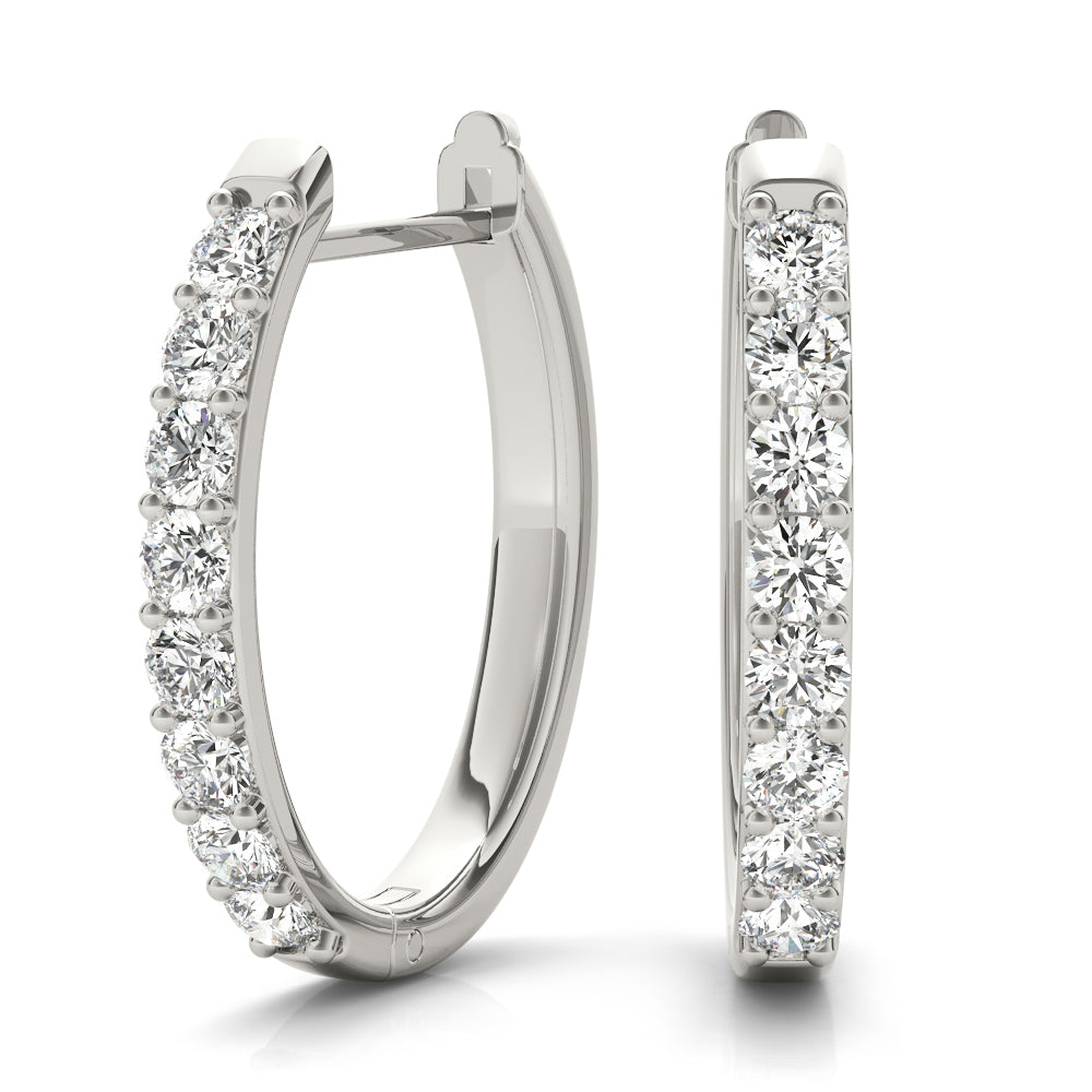 Round Diamond Hoop Earrings