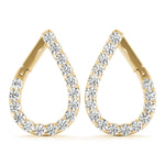 14K Yellow Gold Round Diamond Fashion Earrings