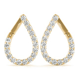 14K Yellow Gold Round Diamond Fashion Earrings